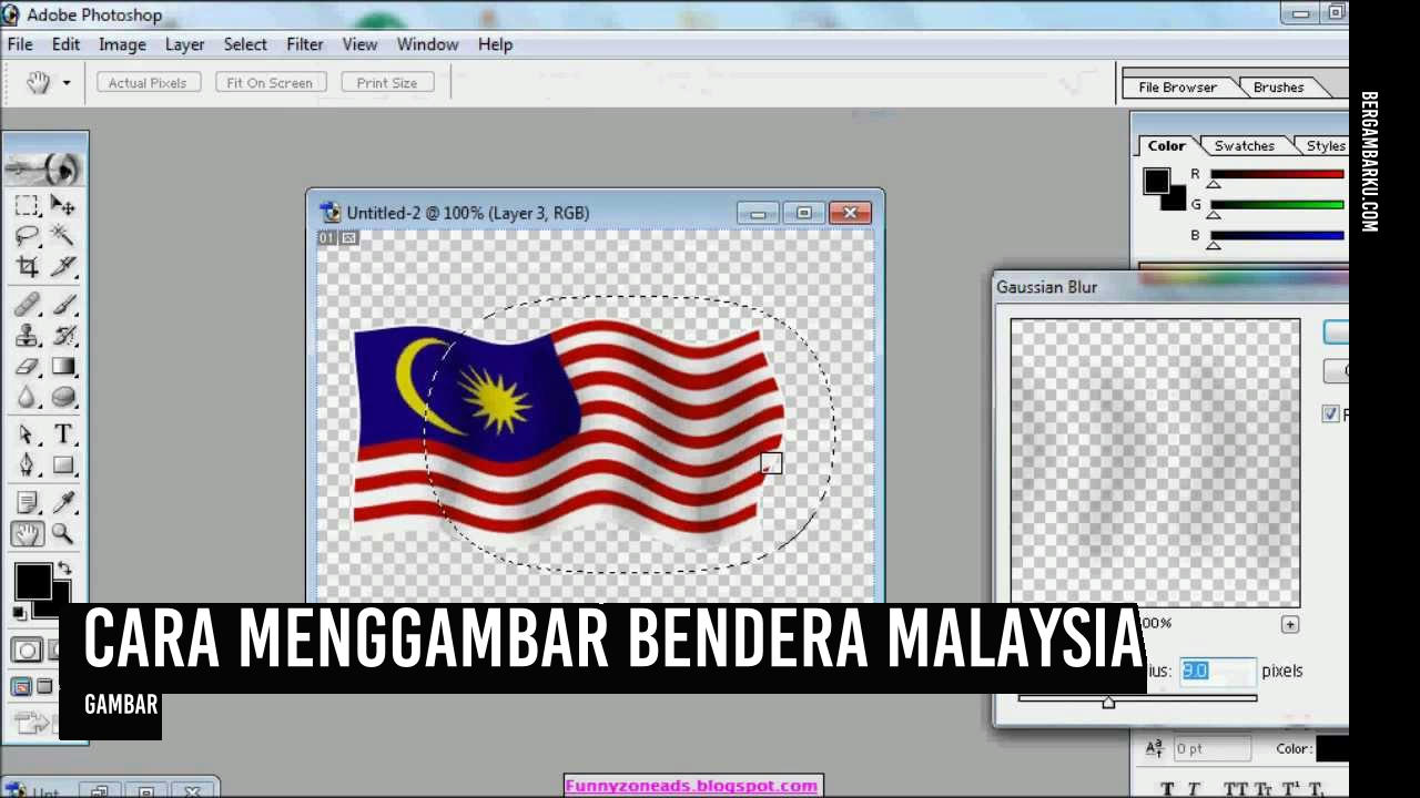 Cara Menggambar Bendera Malaysia
