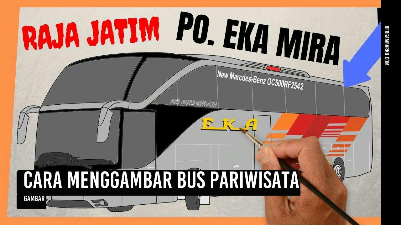 Cara Menggambar Bus Pariwisata