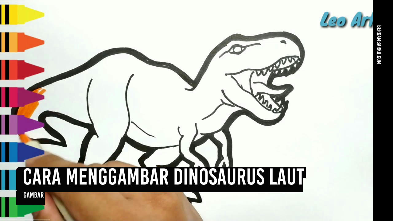 Cara Menggambar Dinosaurus Laut