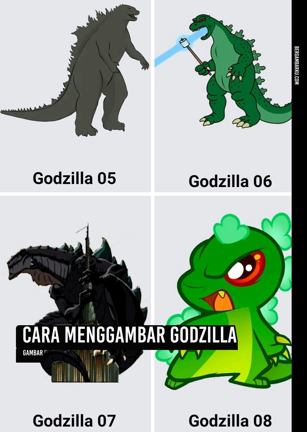 Cara Menggambar Godzilla