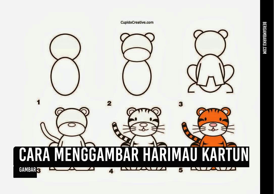 Cara Menggambar Harimau Kartun