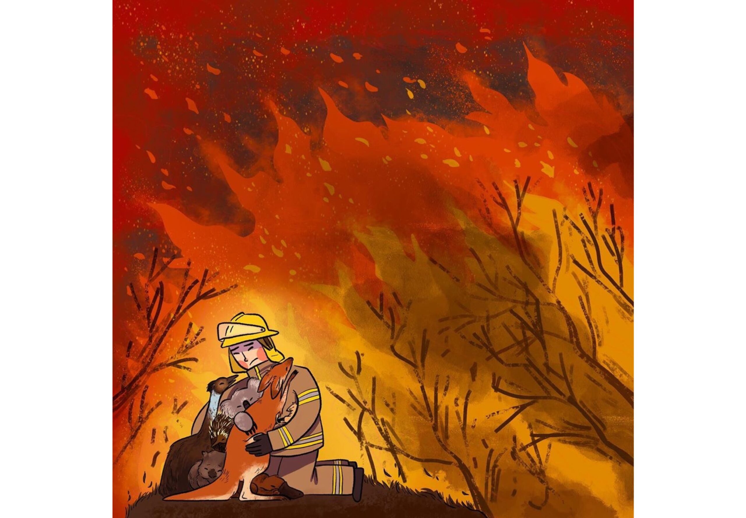 Cara Menggambar Kebakaran Hutan