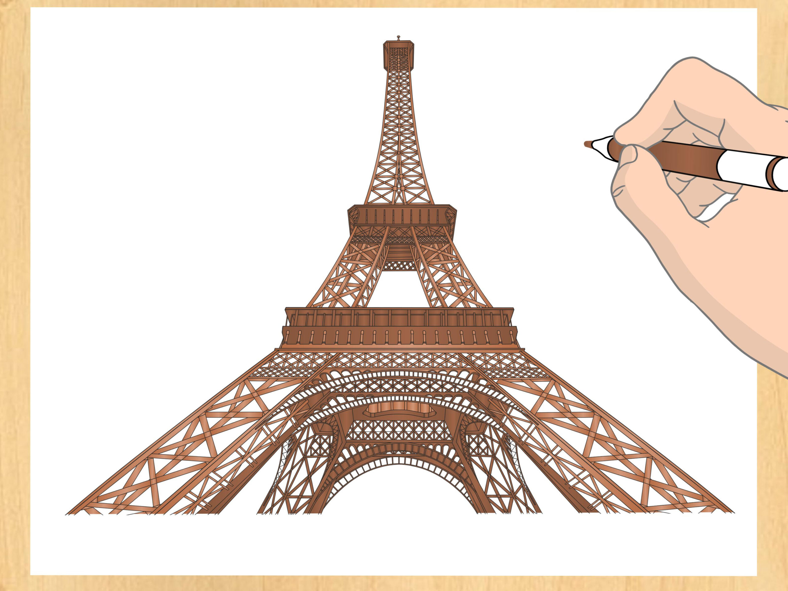 Cara Menggambar Menara Eiffel