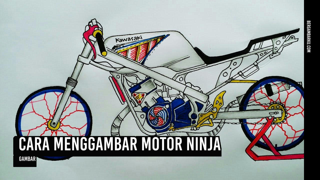 Cara Menggambar Motor Ninja