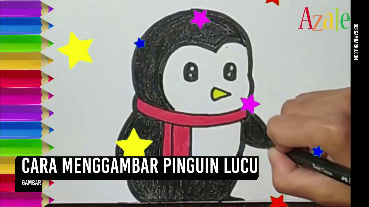 Cara Menggambar Pinguin Lucu