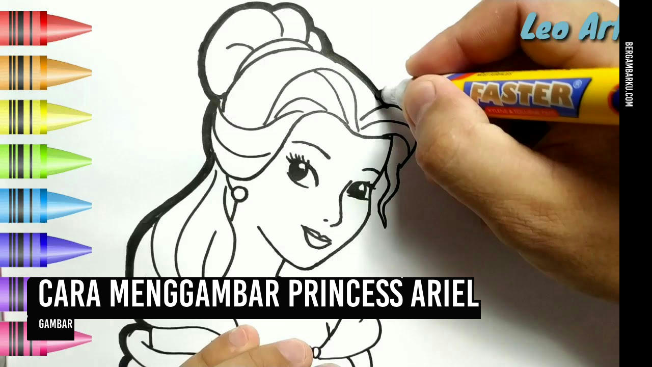 Cara Menggambar Princess Ariel