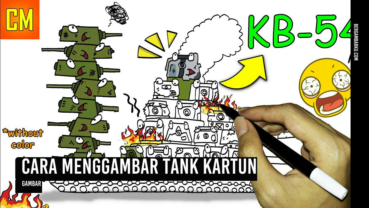 Cara Menggambar Tank Kartun